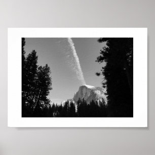 Cliffing Cloud Yosemite Sky Black and White Foto Poster
