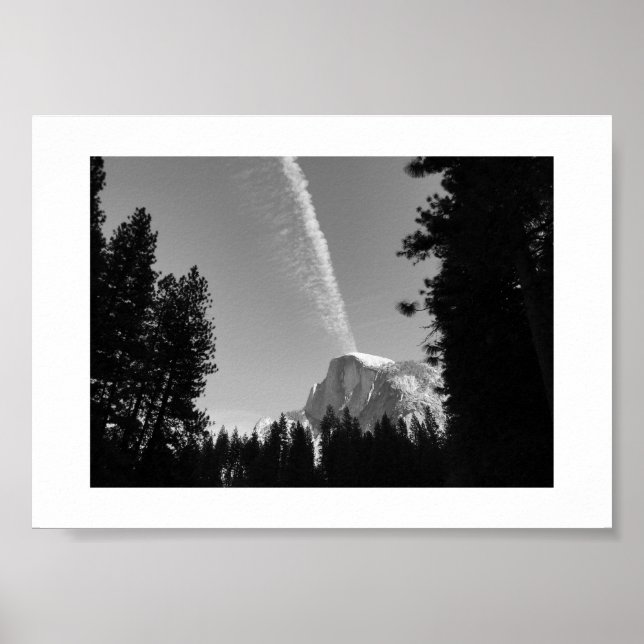 Cliffing Cloud Yosemite Sky Black and White Foto Poster (Vorne)