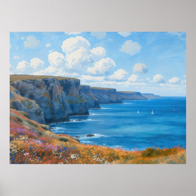 "Cliffs of Endless Horizon" - Eine walisische Seas Poster (Vorne)