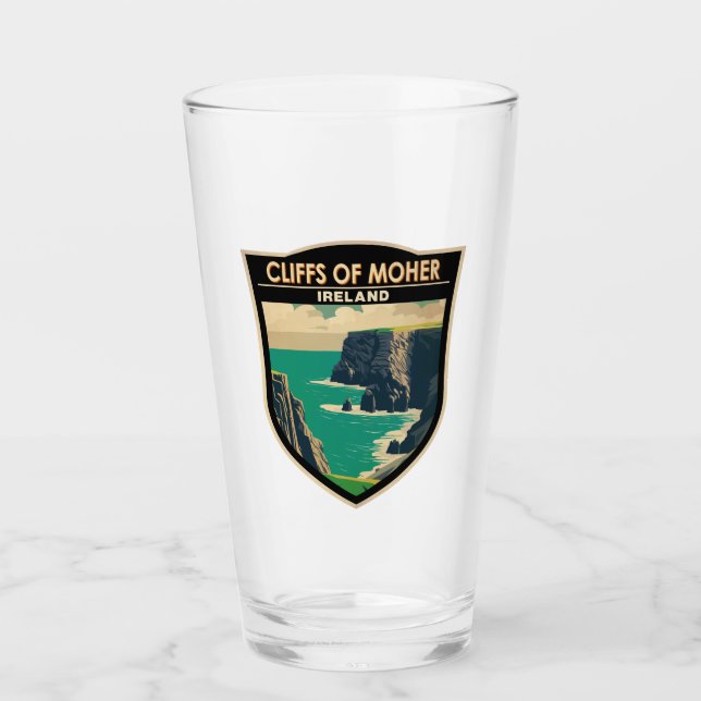 Cliffs of Moher Ireland Travel Art Vintag Glas (Vorderseite)
