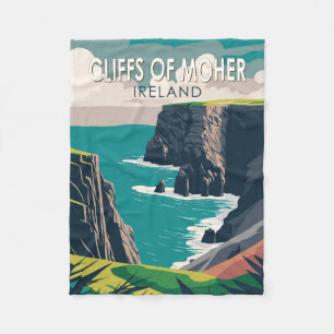 Cliffs of Moher Irland Reise Kunst Vintage Fleecedecke