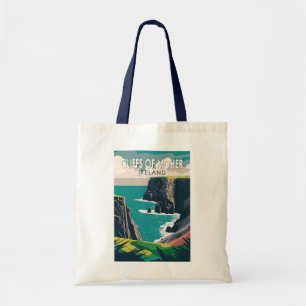 Cliffs of Moher Irland Reise Kunst Vintage Tragetasche
