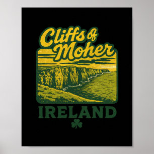 Cliffs Of Moher Irland Retro-Urlaubslandmarke So Poster