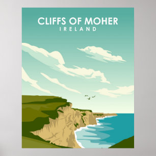 Cliffs of Moher Irland Vintage Reiseposter Poster
