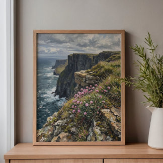 Cliffs of Moher Meerflieder Thrift Kunst Leinwanddruck