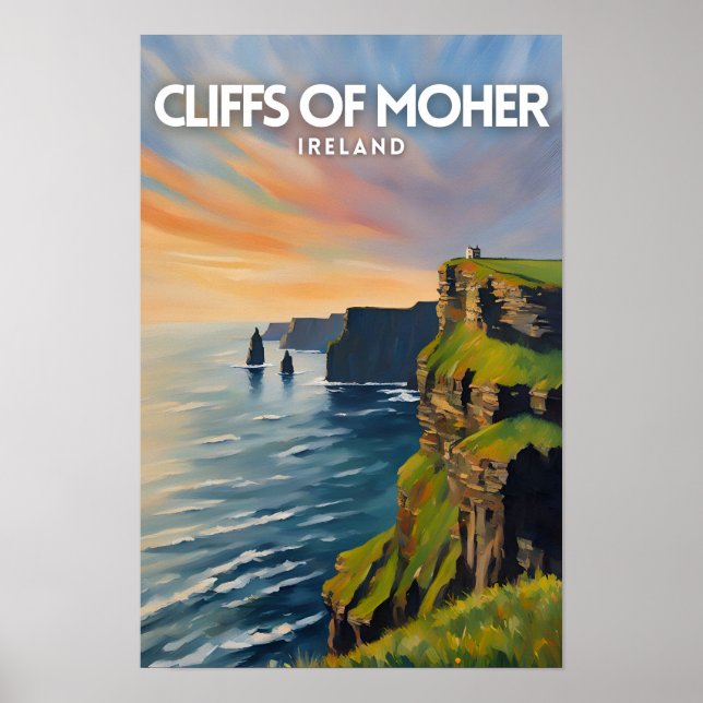 Cliffs of Moher Travel Art Poster (Vorne)