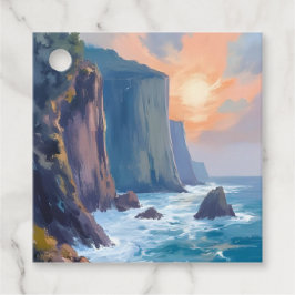 Cliffside Cove | Wasserfarbenmalerei der Küstengew Geschenkanhänger