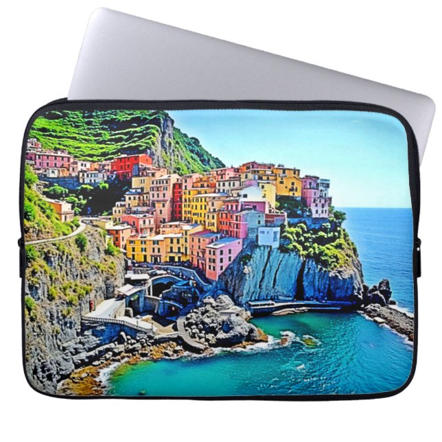 Cliffside Dreams: Manarolas Farben Laptopschutzhülle (Vorderseite)