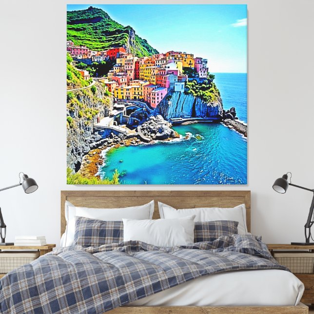 Cliffside Dreams: Manarolas Farben Leinwanddruck (Insitu (Schlafzimmer))