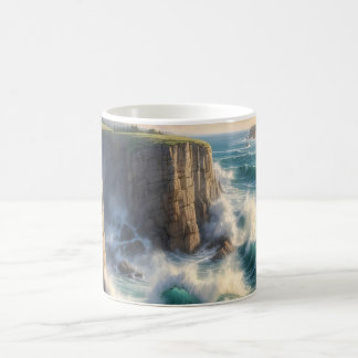 Cliffside Ocean Waves Coastal Landscape Coffee Mug Kaffeetasse
