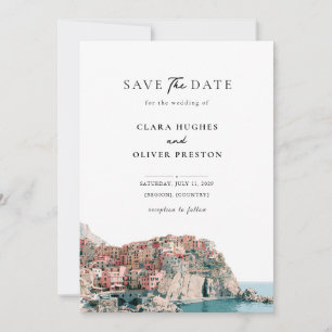 Cliffside Village Hafenbucht Cinque Terre Hochzeit Save The Date