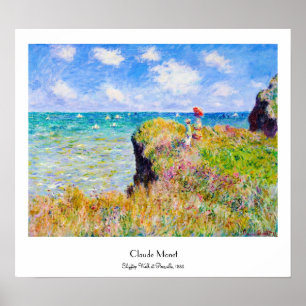Clifftop Spaziergang bei Pourville Claude Monet Poster