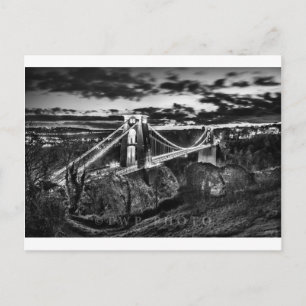 Clifton Bridge BW Postkarte