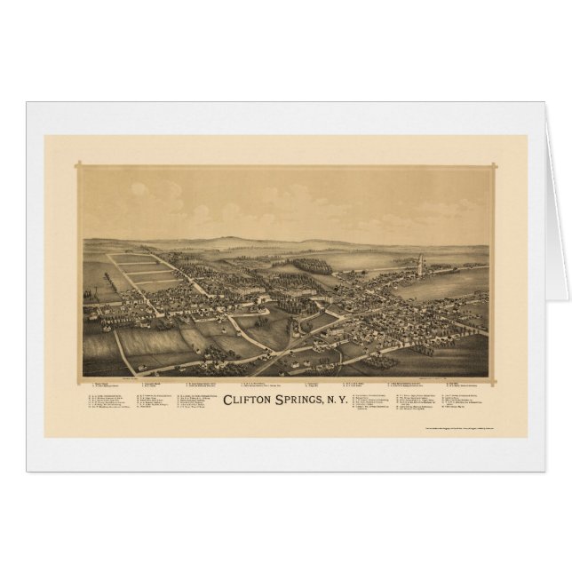 Clifton Frühlinge, NY panoramische Karte - 1892 (Vorderseite (Horizontal))
