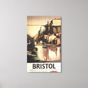 Clifton Hängebrücke und Boote Leinwanddruck