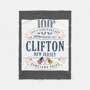 Clifton New Jersey 100. Jubiläum Weiß Fleecedecke
