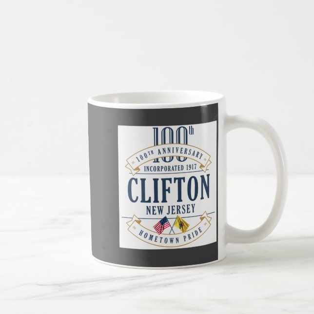 Clifton New Jersey 100th Anniv White  Kaffeetasse (Rechts)