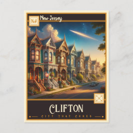 Clifton, New Jersey | VINTAG Postkarte
