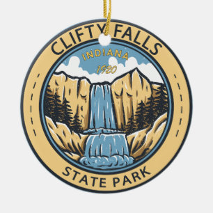 Clifty Falls Staat Park Indiana Abzeichen Keramik Ornament