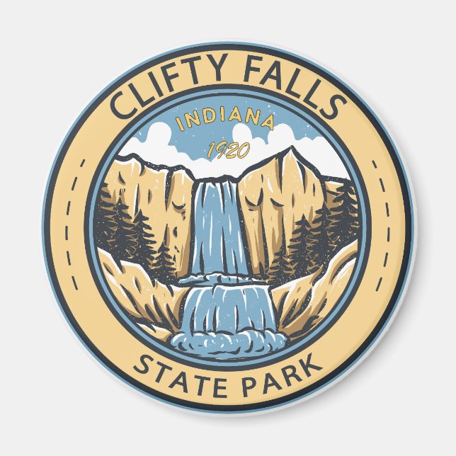 Clifty Falls Staat Park Indiana Abzeichen Magnet (Vorne)