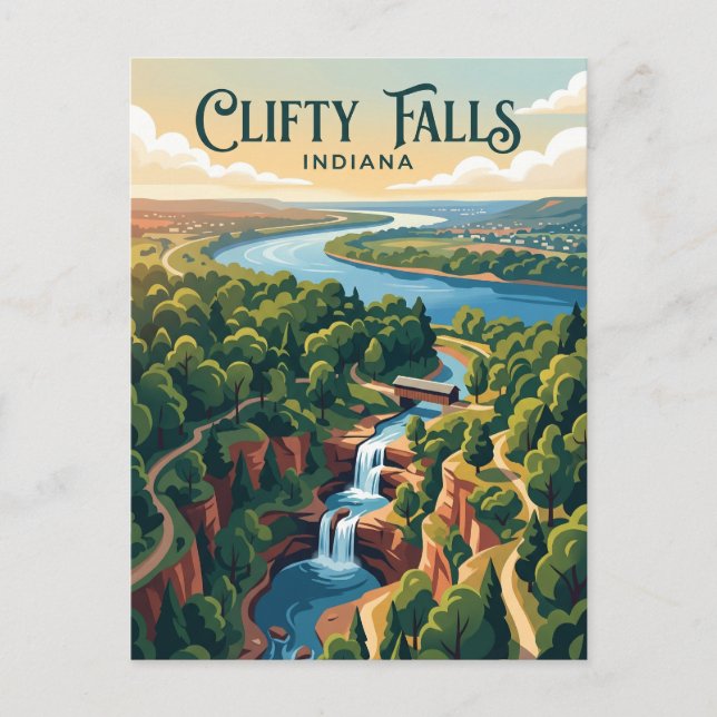 Clifty Falls USA Postkarte (Vorderseite)
