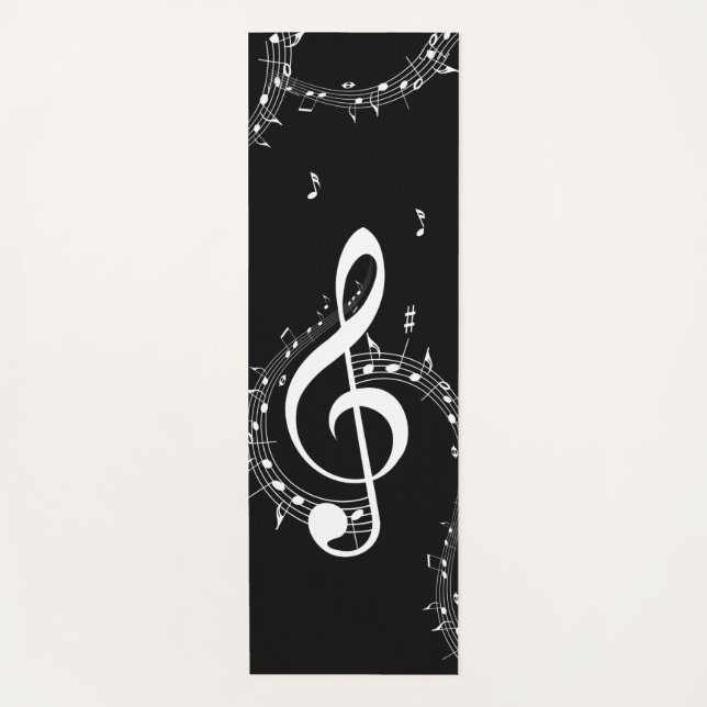 Climactic G Clef Music Black Double Side Yoga Mat Yogamatte (Vorderseite)