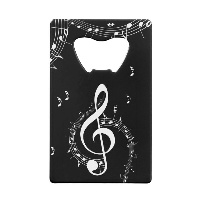 Climactic G Clef Music Black Geldbeutel Flaschenöffner (Vorderseite)