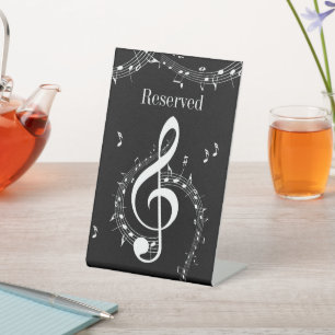 Climactic G Clef Music Black Pedestal Sign Sockelschild