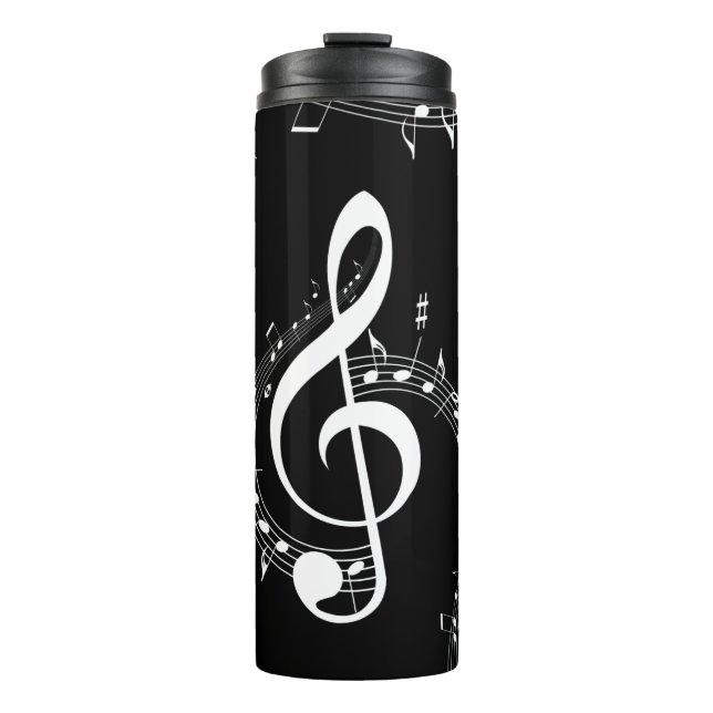 Climactic G Clef Music Black Thermosbecher (Vorderseite)
