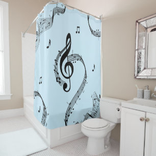 Climactic G Clef Music Blue Duschvorhang