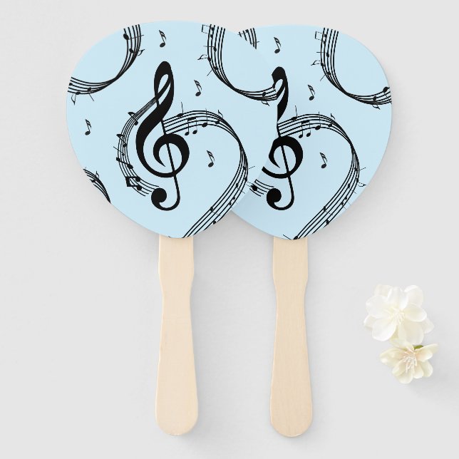 Climactic G Clef Music Blue Fächer (Vorne und Hinten)