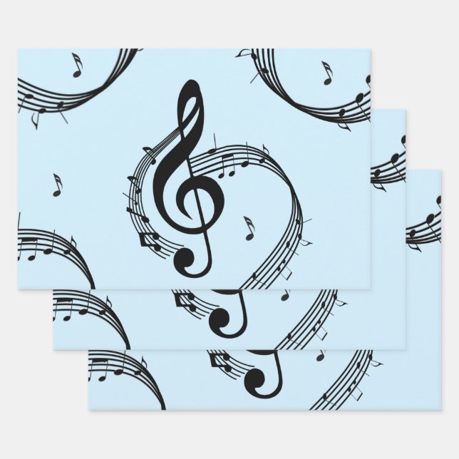 Climactic G Clef Music Blue Geschenkpapier Set (Set)