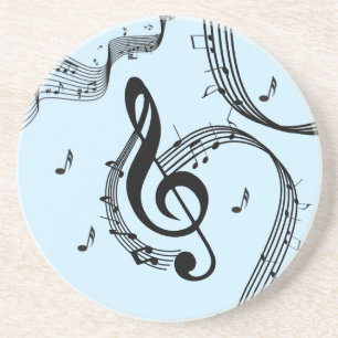 Climactic G Clef Music Blue Getränkeuntersetzer