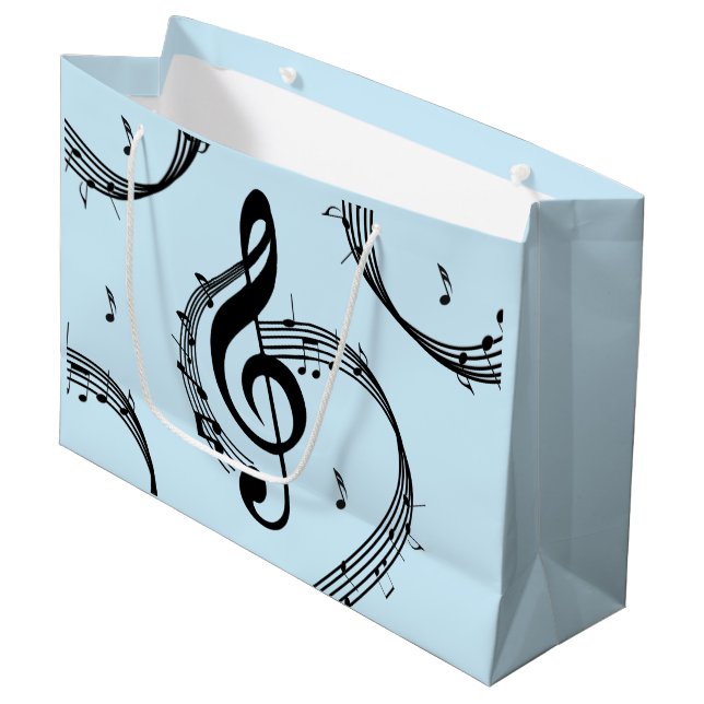 Climactic G Clef Music Blue Große Geschenktüte (Vorderseite Schrägansicht)