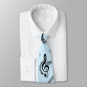 Climactic G Clef Music Blue Krawatte