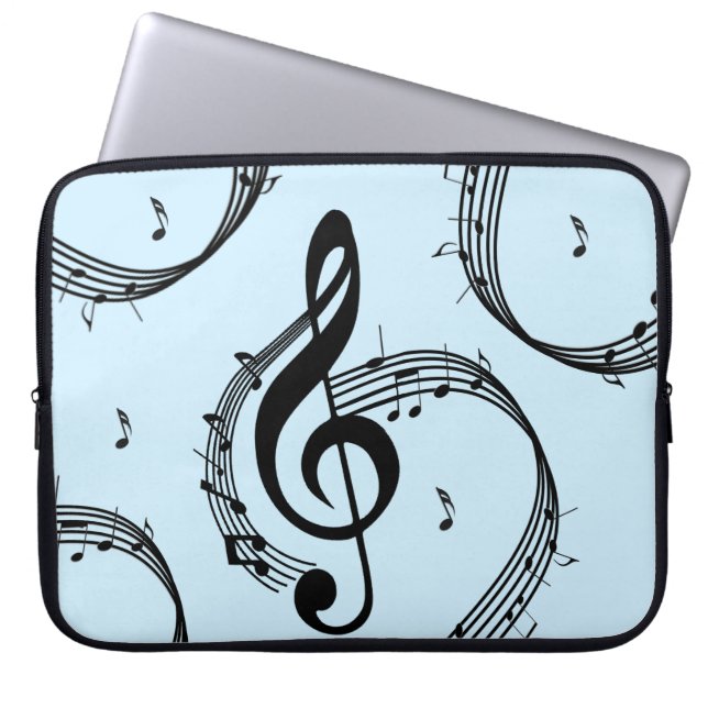 Climactic G Clef Music Blue Laptopschutzhülle (Vorderseite)