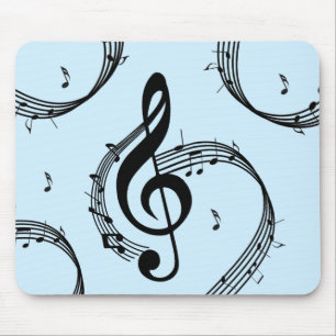 Climactic G Clef Music Blue Mousepad