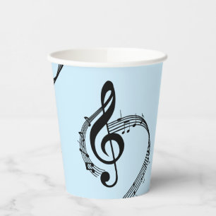 Climactic G Clef Music Blue Pappbecher