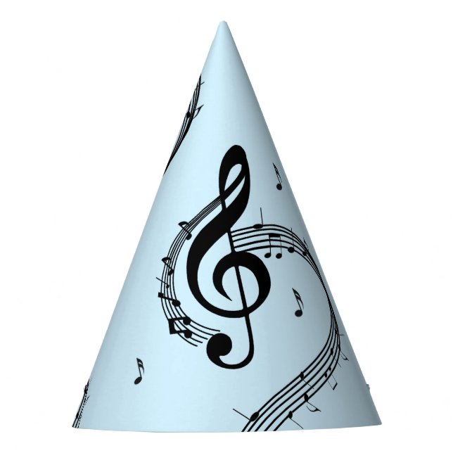 Climactic G Clef Music Blue Partyhütchen (Vorderseite)