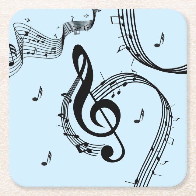 Climactic G Clef Music Blue Rechteckiger Pappuntersetzer (Vorderseite)