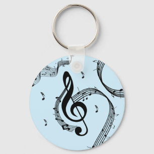 Climactic G Clef Music Blue Schlüsselanhänger