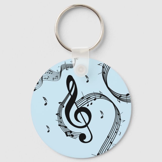 Climactic G Clef Music Blue Schlüsselanhänger (Vorderseite)