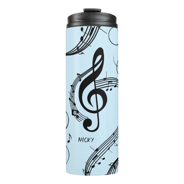 Climactic G Clef Music Blue Thermosbecher (Vorderseite)