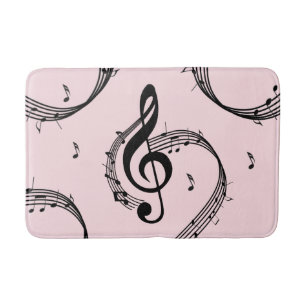 Climactic G Clef Music Pink Badematte