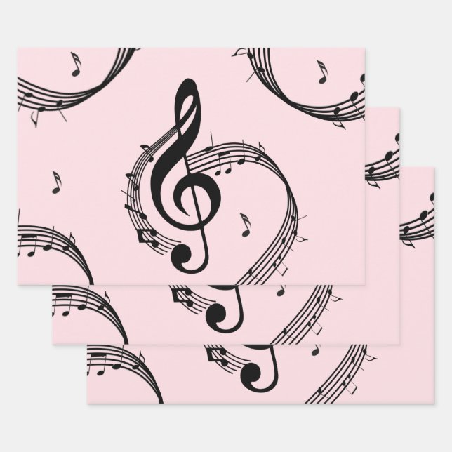 Climactic G Clef Music Pink Geschenkpapier Set (Set)