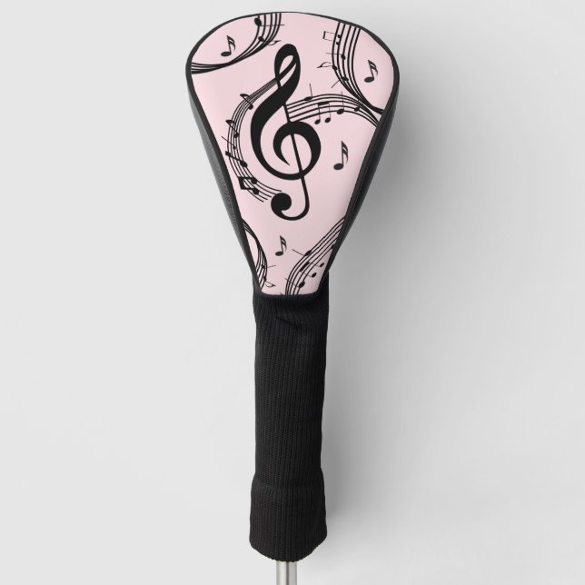 Climactic G Clef Music Pink Golf Headcover (Vorderseite)
