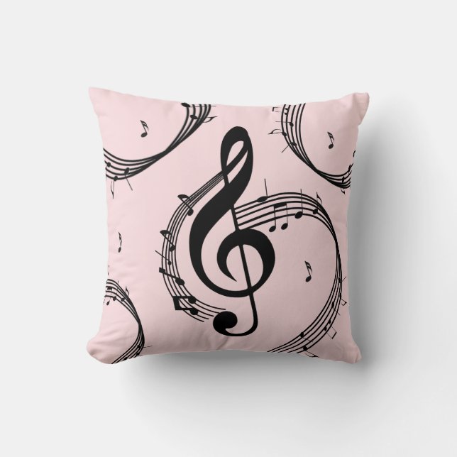 Climactic G Clef Music Pink Kissen (Vorderseite)