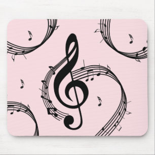 Climactic G Clef Music Pink Mousepad