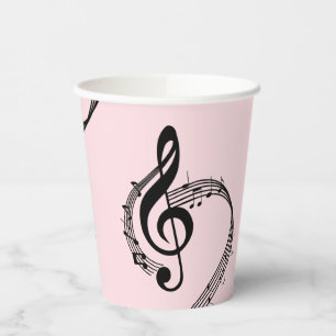 Climactic G Clef Music Pink Pappbecher