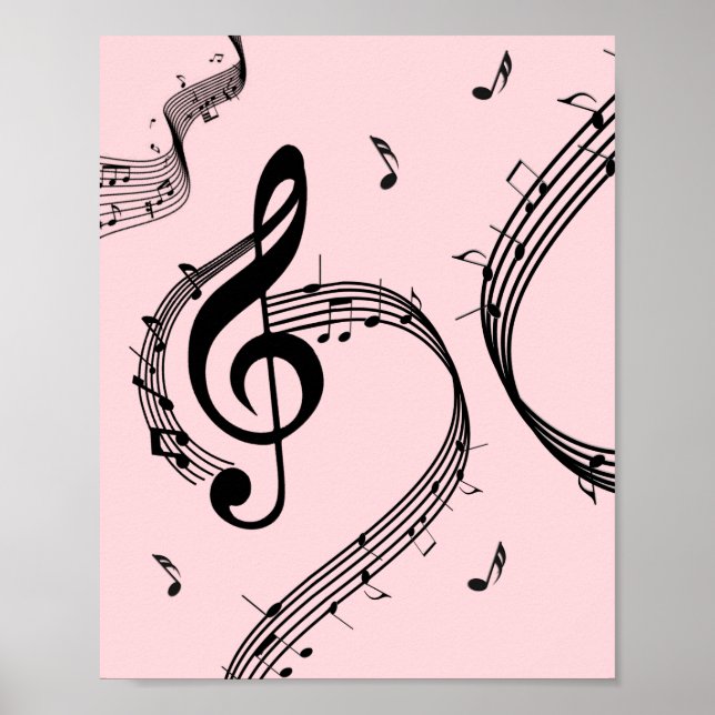 Climactic G Clef Music Pink Poster (Vorne)